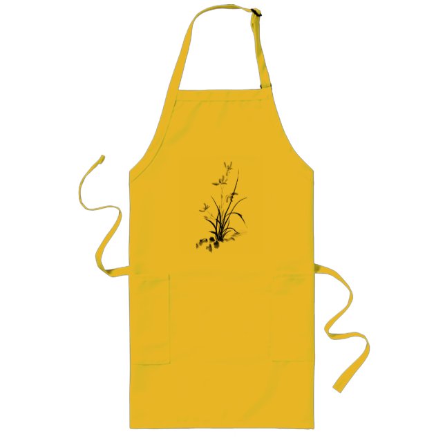 Kinesisk ris - bw långt förkläde (Framsidan)