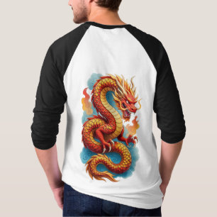 Kinesisk röd drak eldig illustration-67561 t shirt