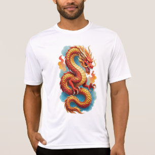 Kinesisk röd drak eldig illustration-67561 t shirt