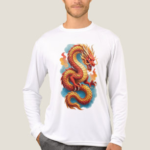 Kinesisk röd drak eldig illustration-67561 t shirt