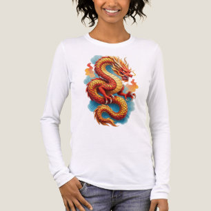 Kinesisk röd drak eldig illustration-67561 t shirt