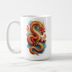Kinesisk röd drak eldig illustration-67566 Hoodie Kaffemugg
