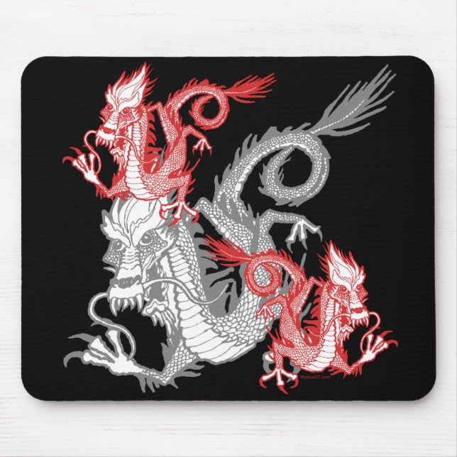 Kinesisk röd drake Mousepad Musmatta (Framsidan)