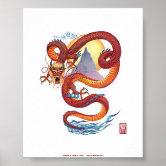Kinesisk röd draken poster
