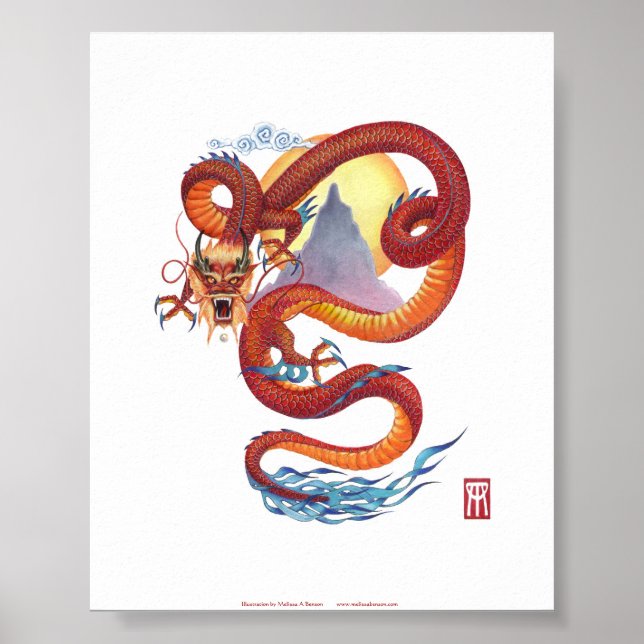 Kinesisk röd draken poster (Framsidan)