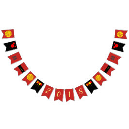 Kinesisk röd svart för nytt år och vimplar