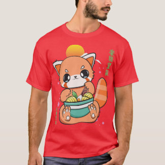 Kinesisk rödpanda Eating Ramen I Kärlek Ramen Nood T Shirt