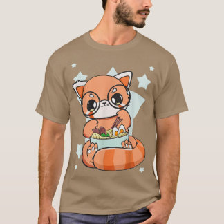 Kinesisk rödpanda Eating Ramen I Kärlek Ramen Nood T Shirt