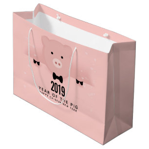Kinesisk Rosa Gris Cute-kinesiska nyår 2019