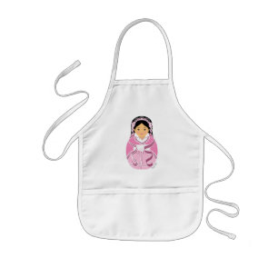 Kinesisk rosa HanFu-flicka Matryoshka barnförkläde
