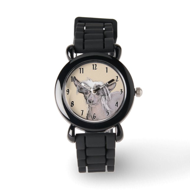Kinesisk, rostfri målning Original Hund Art Armbandsur (Framsida)