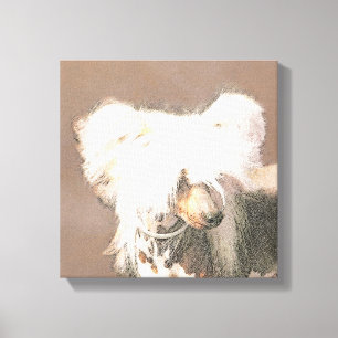 Kinesisk, rostfri målning Original Hund Art Canvastryck