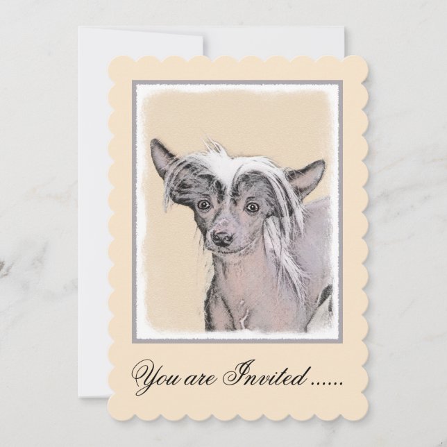 Kinesisk, rostfri målning Original Hund Art Inbjudningar (Framsida)