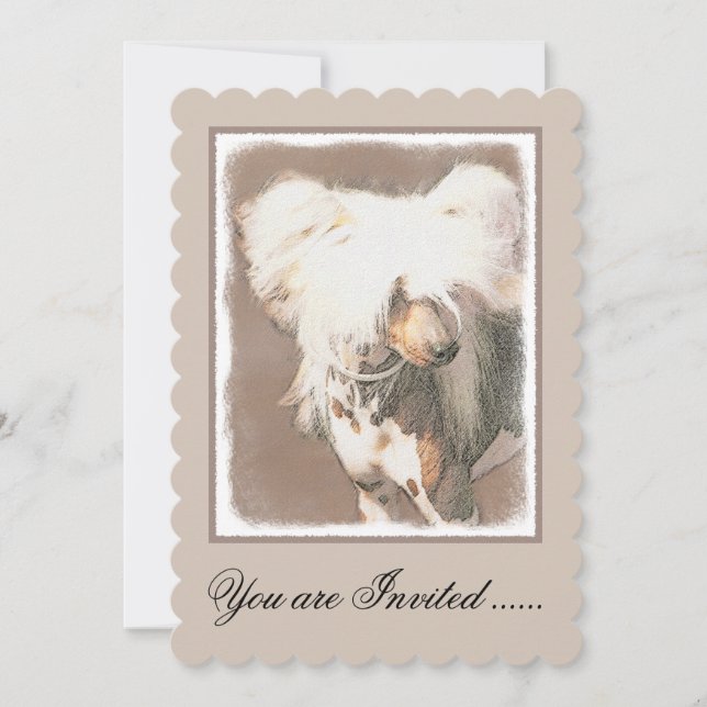 Kinesisk, rostfri målning Original Hund Art Inbjudningar (Framsida)