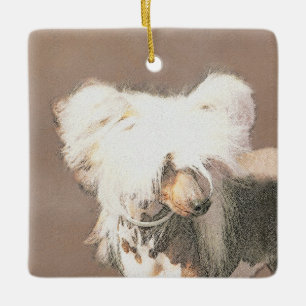 Kinesisk, rostfri målning Original Hund Art Julgransprydnad Keramik