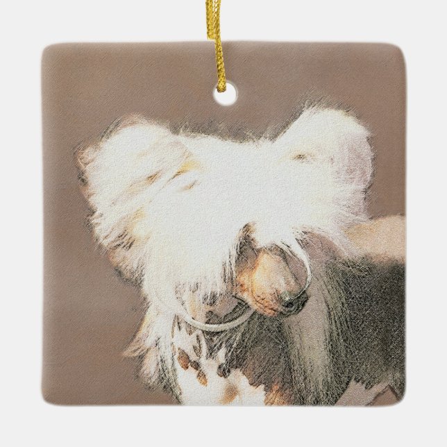 Kinesisk, rostfri målning Original Hund Art Julgransprydnad Keramik (Framsida)
