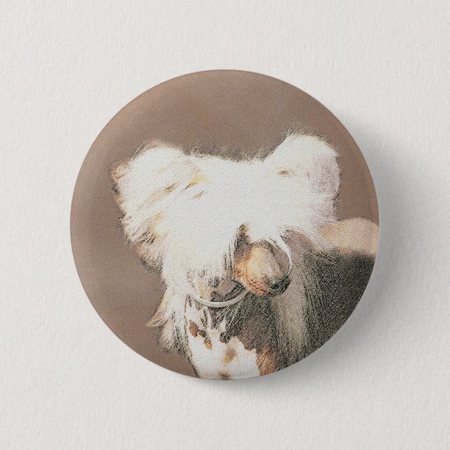 Kinesisk, rostfri målning Original Hund Art Knapp (Framsida)