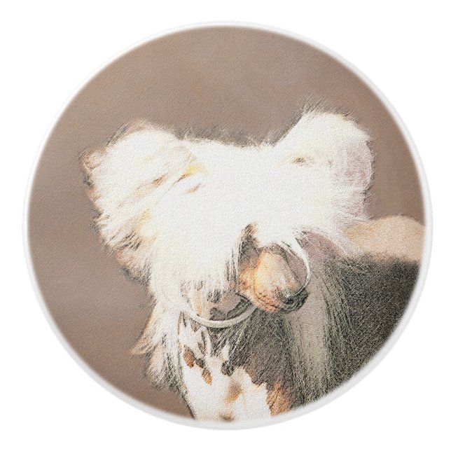 Kinesisk, rostfri målning Original Hund Art Knopp (Framsidan)