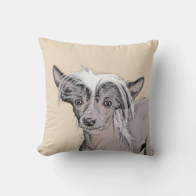 Kinesisk, rostfri målning Original Hund Art Kudde (Framsida)