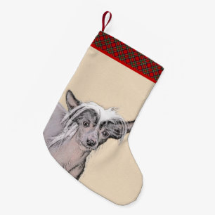 Kinesisk, rostfri målning Original Hund Art Liten Julstrumpa