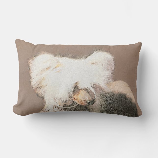 Kinesisk, rostfri målning Original Hund Art Lumbarkudde (Framsida)