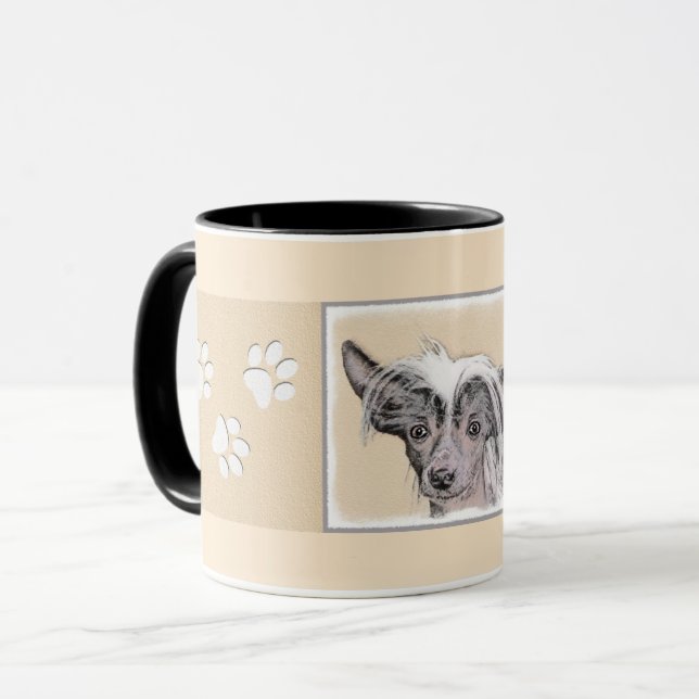 Kinesisk, rostfri målning Original Hund Art Mugg (Framsida vänster)