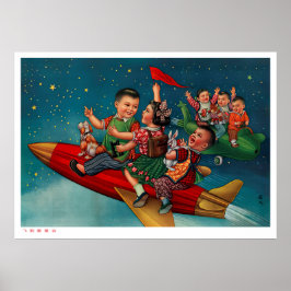 Kinesisk rymdreflektor poster propaganda