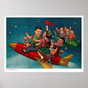 Kinesisk rymdreflektor poster propaganda