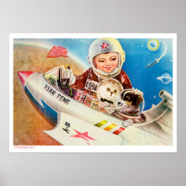 Kinesisk rymdreflektor poster propaganda