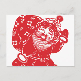 Kinesisk Santa Helg Vykort