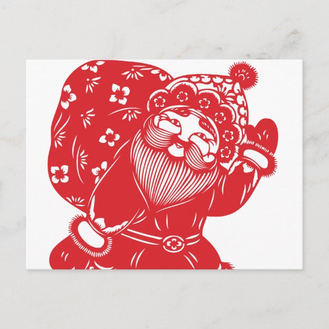 Kinesisk Santa Helg Vykort (Framsida)