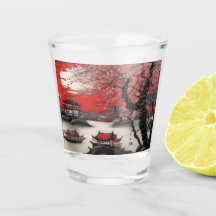 Kinesisk sceneri i Oriental Bläck Brush Teckning