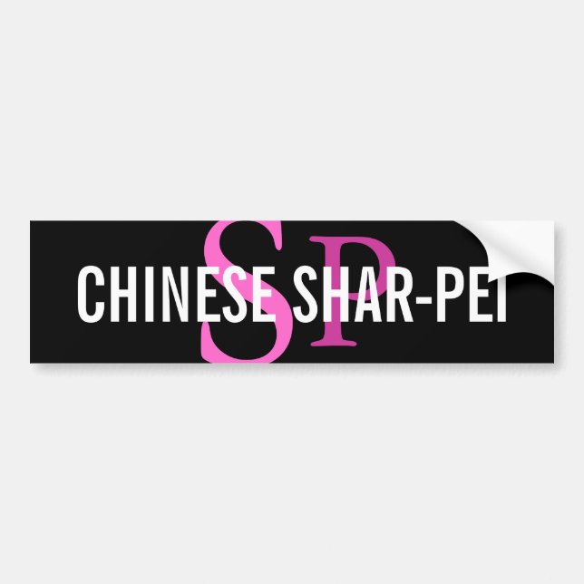 Kinesisk Shar-Pei avelMonogram Bildekal (Framsidan)