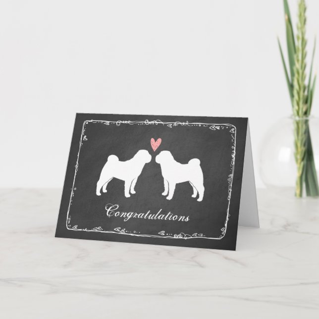 Kinesisk Shar-Pei Bröllopskongratulationer Kort (Framsida)