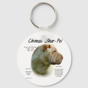Kinesisk Shar Pei historiedesign Nyckelring