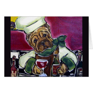 Kinesisk Shar-Pei kock Hälsningskort