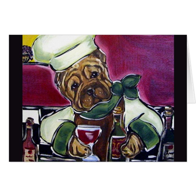 Kinesisk Shar-Pei kock Hälsningskort (Framsidan Horizontal)