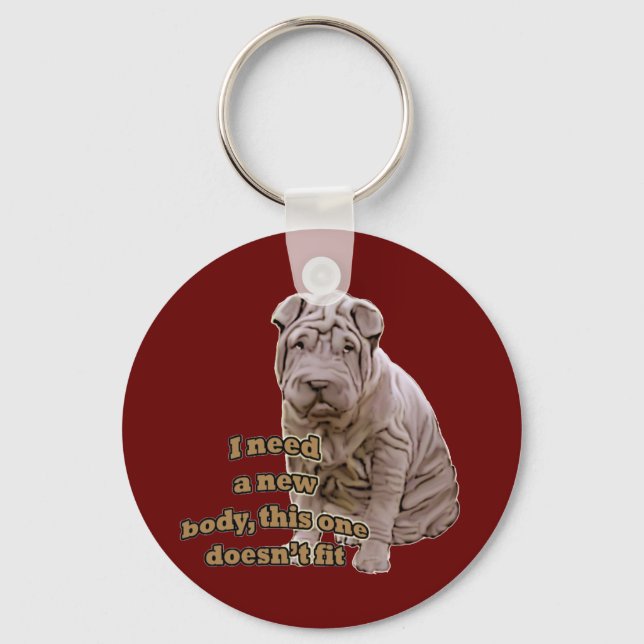 Kinesisk shar Pei Nyckelring (Framsida)