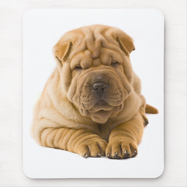 Kinesisk shar Pei Puppy Hund Kärlek Mousepad Musmatta (Framsidan)