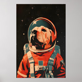 Kinesisk Shar-Pei Rymdposter, Shar Pei Retro Poster