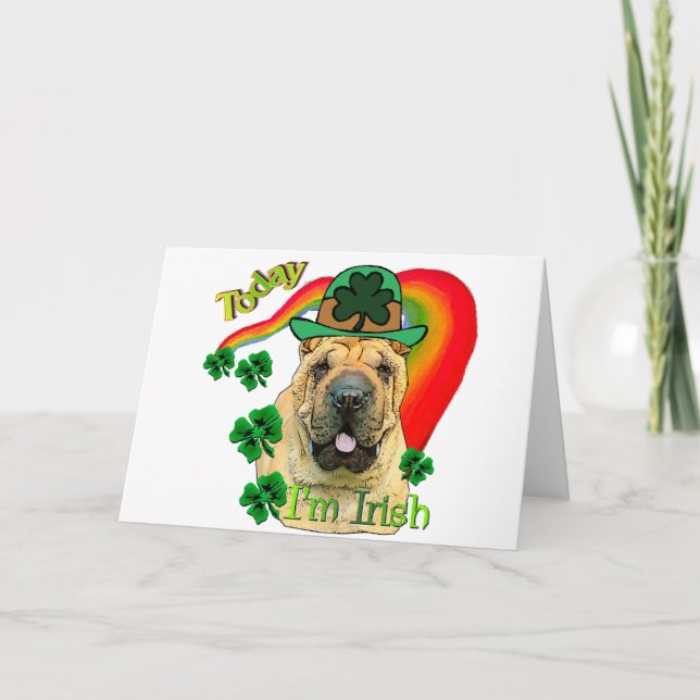 Kinesisk Shar-pei St. Pattys Kort (Framsida)