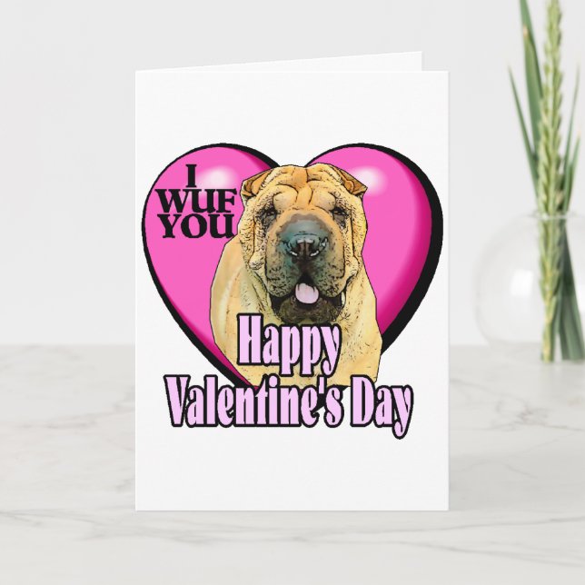 Kinesisk Shar-pei valentines day Helgkort (Framsida)