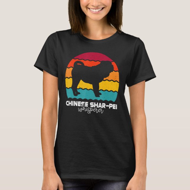 Kinesisk Shar-Pei Whisperer Retro-Vintage T Shirt (Framsida)