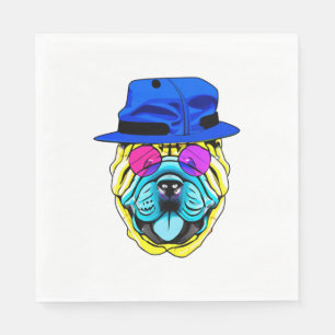 Kinesisk Sharpei Puppy Dog Colorful Shar Pei med e Pappersservett