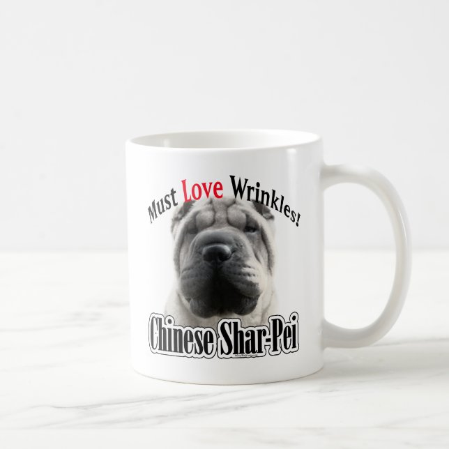 Kinesisk shashar-pei must Kärlek Wrinkles Kaffemugg (Höger)