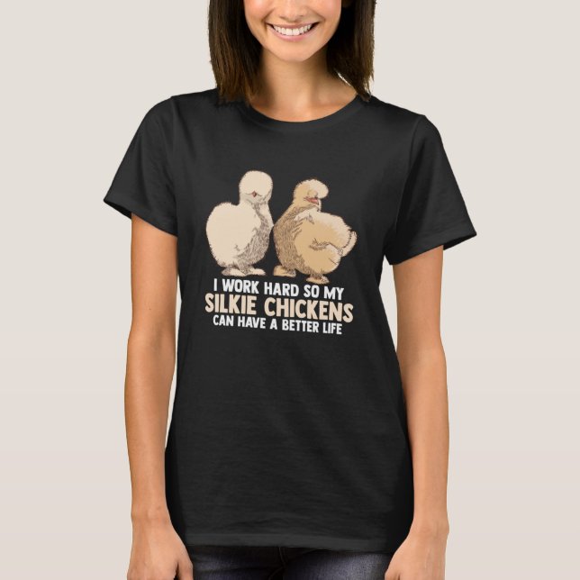 Kinesisk Silke Silkie Chicken Farmer Animal Pullov T Shirt (Framsida)