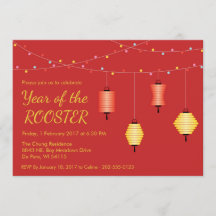 Kinesisk skräddarsy partyinbjudan för nytt år