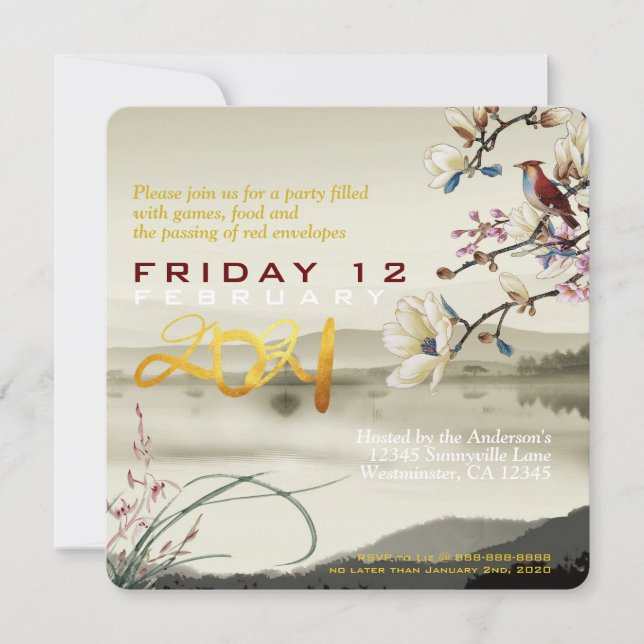 Kinesisk, snygg bukolik scen 0x År 2021 PInv (Framsida)