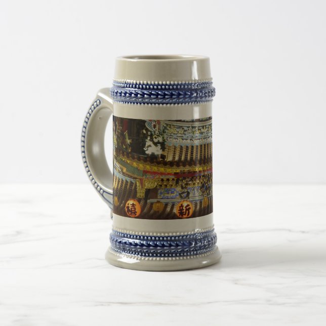 Kinesisk Temple Grått/Blue 22 oz Stein Sejdel (Framsida vänster)