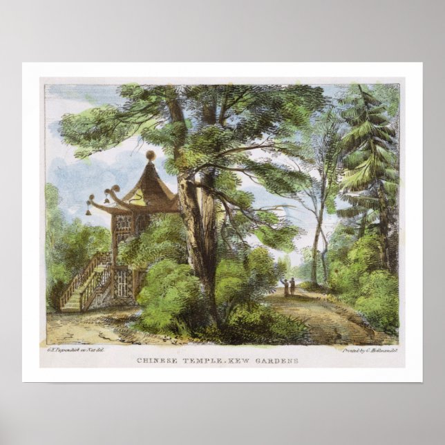 Kinesisk Temple, Kew Gardens, tallrik 13 från Kew  Poster (Framsidan)